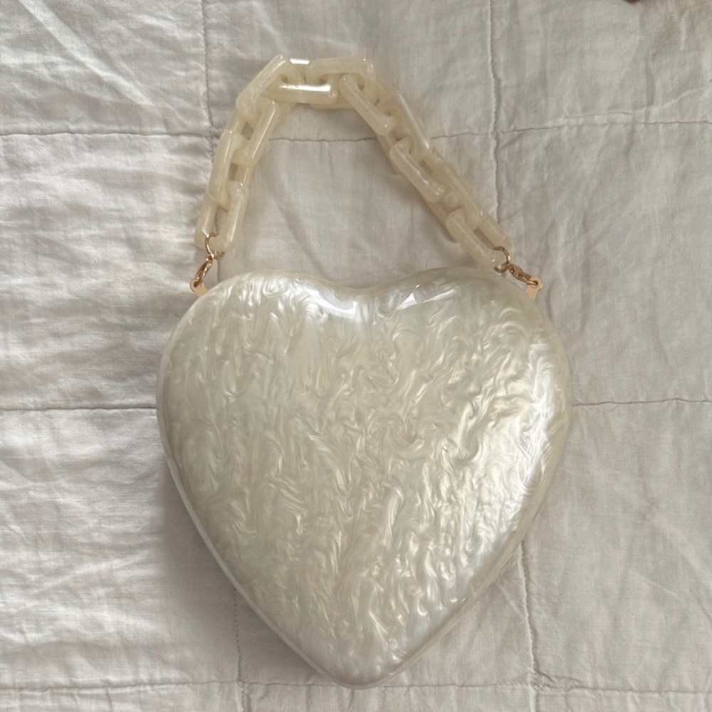 A New Day Cream Heart-Shaped Clutch